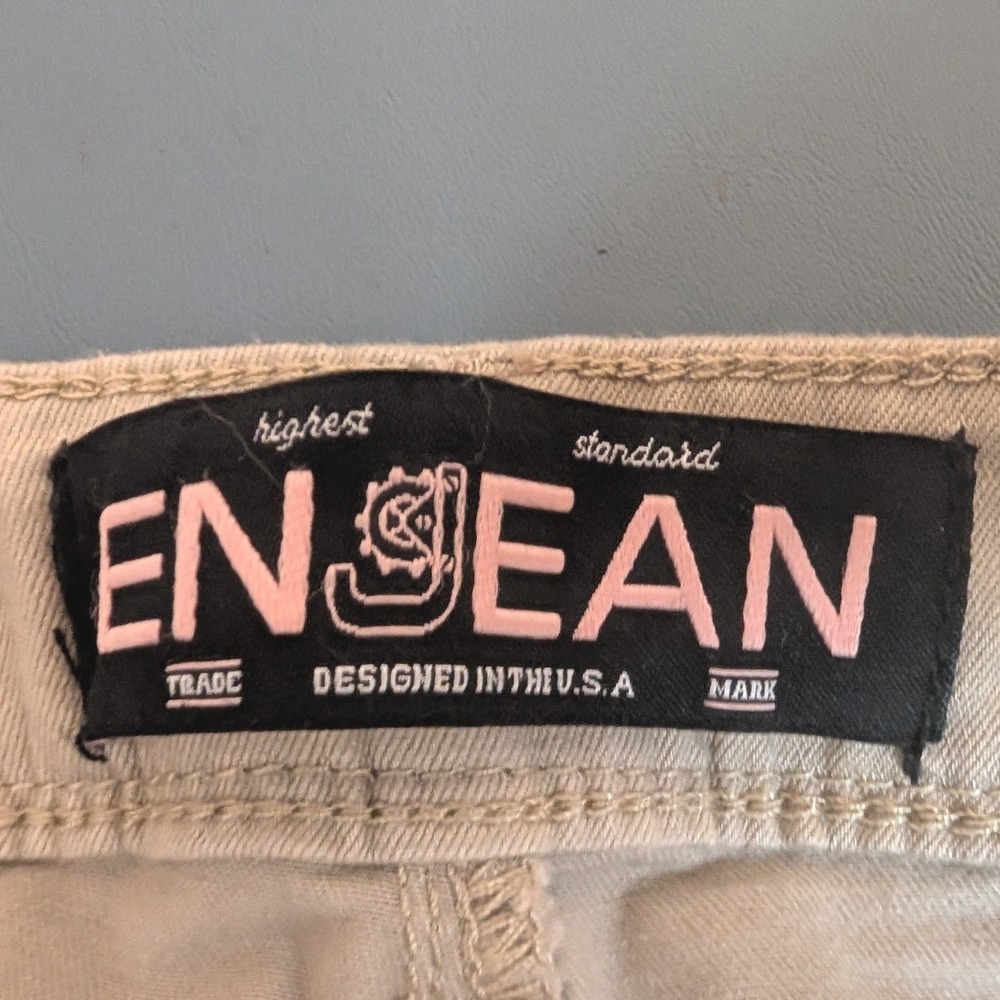 NWT Enjean Push‎ Up Ankle Skinny Pants Womens 9 Khaki Tan Mid Rise Stretch - Picture 11 of 12